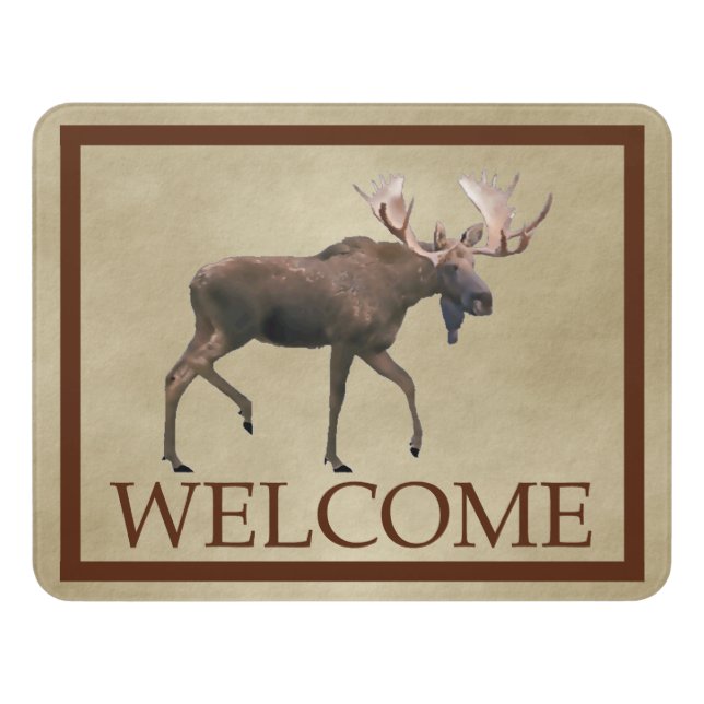 Bull Moose - Welcome Door Sign (Contemporary Front)