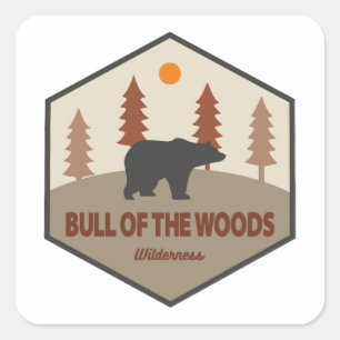 Bull Of The Woods Wilderness Oregon Bear Square Sticker