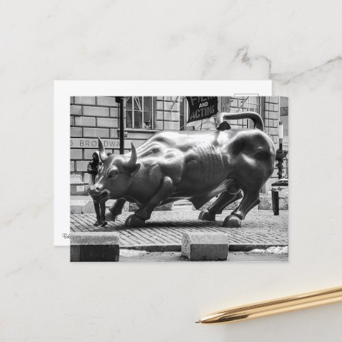 Bull of Wall Street NYC Postcard