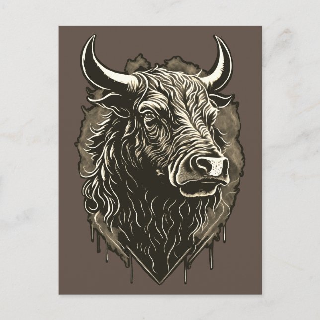 Bull Portrait Postcard (Front)