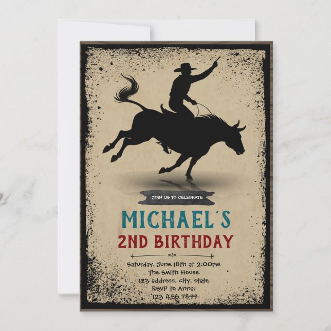 Bull ride party invitation (Front)