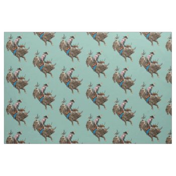 Bull Rider Fabric by stickywicket at Zazzle