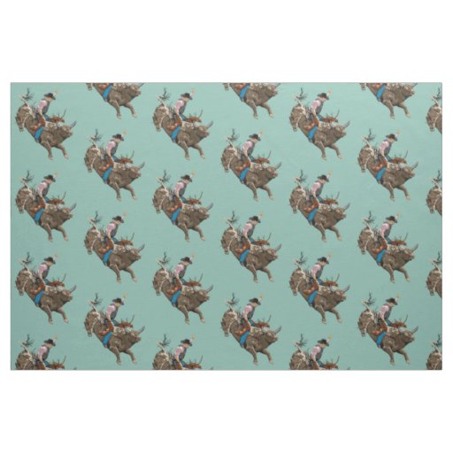 Bull rider fabric | Zazzle