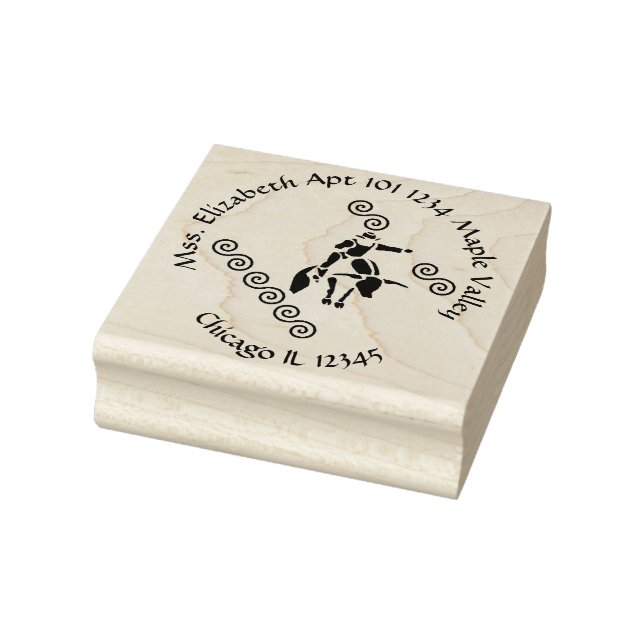 Bull Rider Family Home Return Address Rubber Stamp (Stamp)