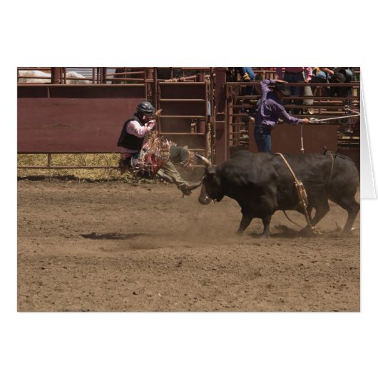 Bull rider gets airlifted cards (Front Horizontal)