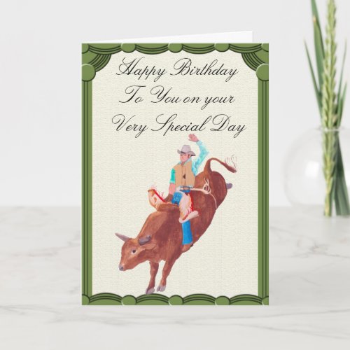 Bull Rider  I Love Rodeo Card