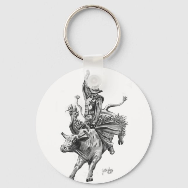 Bull Rider Keychain (Front)