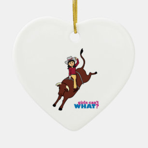 Bull Rider - Medium Ceramic Ornament