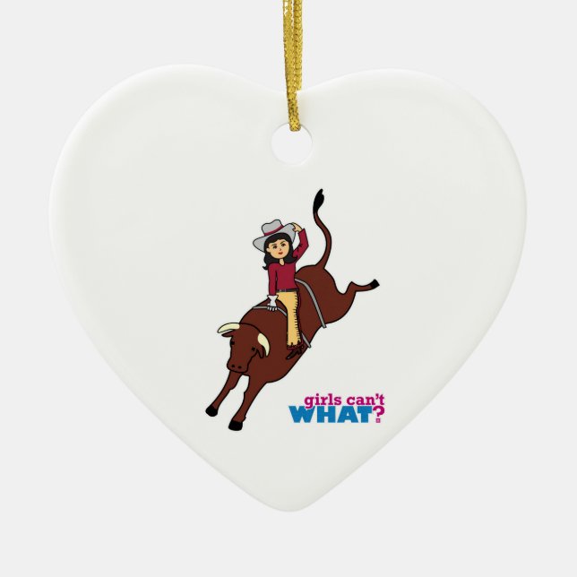 Bull Rider - Medium Ceramic Ornament (Front)