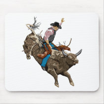 Bull rider mouse pad