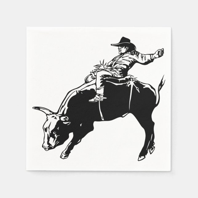 Bull Rider Paper Napkins (Front)