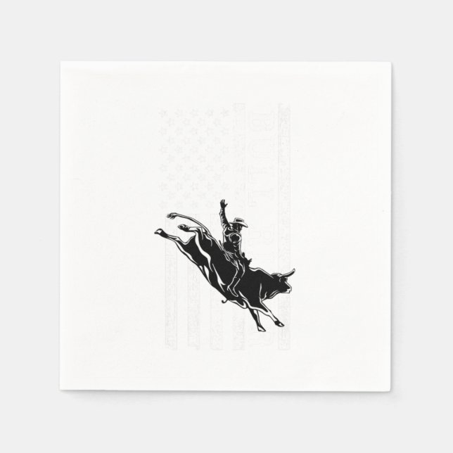 Bull Rider USA Flag Cowboy Rodeo Country Western G Napkins (Front)