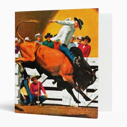 Bull Riding by Fred Ludekens 3 Ring Binder