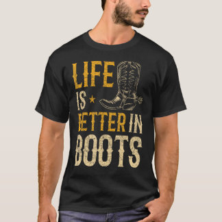 Bull Riding Cowboy Boots Gift Rodeo Funny Line Dan T-Shirt