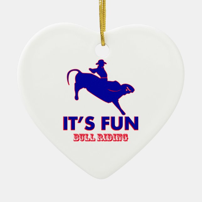 bull riding Designs Ceramic Ornament (Front)