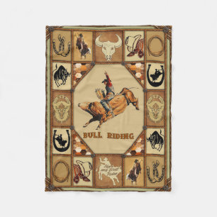 Bull Riding Fleece Blanket