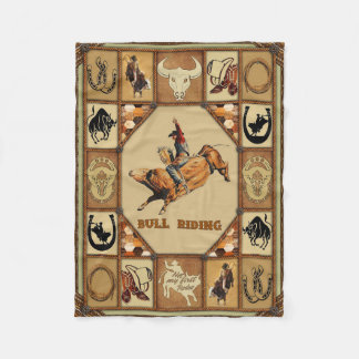 Bull Riding Fleece Blanket