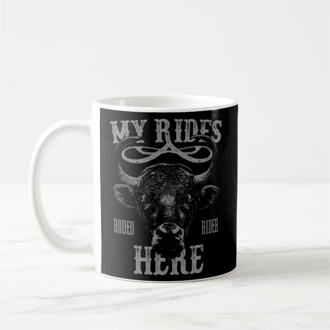 Bull Riding Pbr Rodeo Bull Riders Cowboys Western  Coffee Mug (Left)