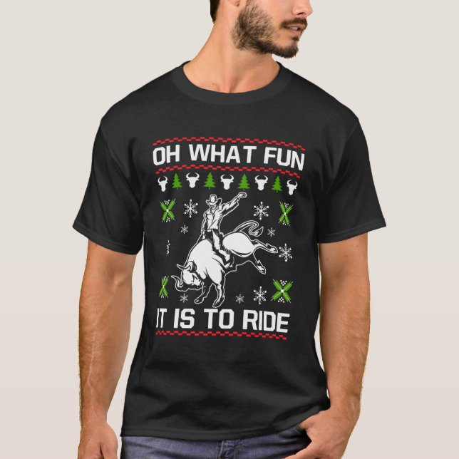 Bull Riding Rider For T-Shirt (Front)