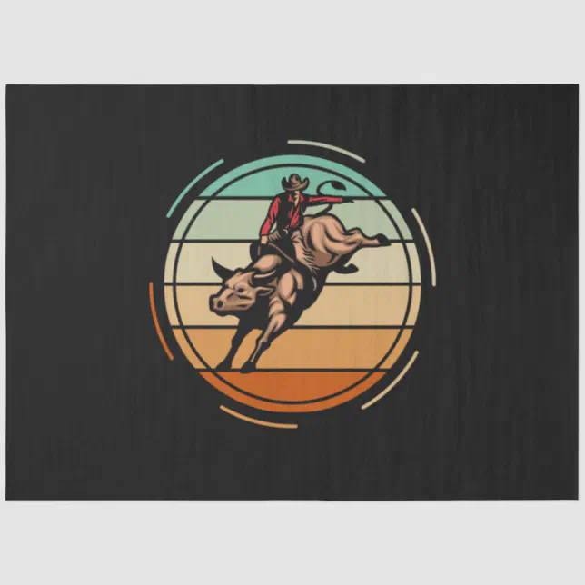 Bull Riding Rodeo Rider Cowboy Western Vintage Tissue Paper | Zazzle