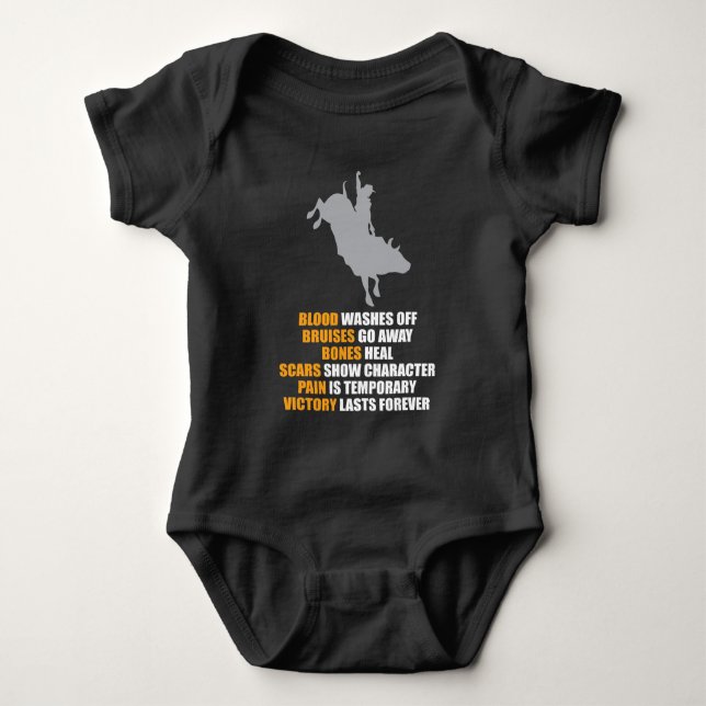 Bull Riding Rodeo Texas Ranch Rider Cowboy Baby Bodysuit (Front)