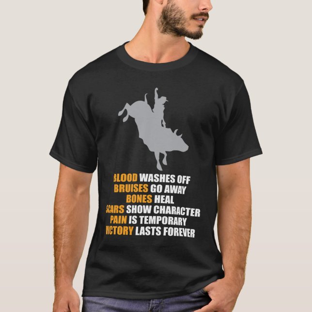 Bull Riding Rodeo Texas Ranch Rider Cowboy T-Shirt (Front)