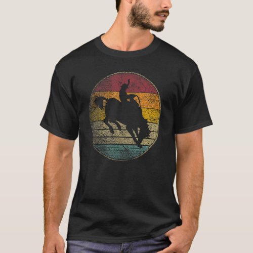 Bull Riding Rodeo Vintage Distressed Retro 70s 80s T_Shirt