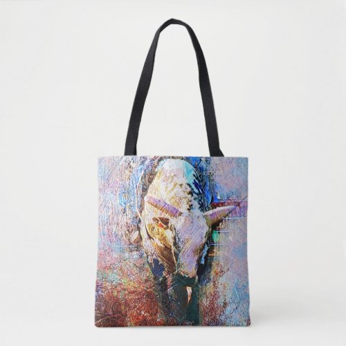 Bull Riding Rodeo Western Art  Tote Bag