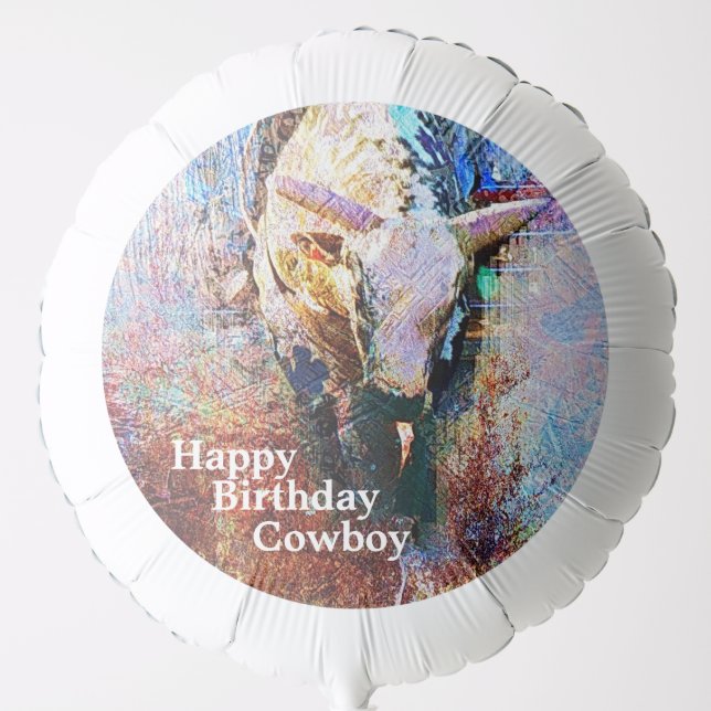 Bull Riding Rodeo Western Theme Party Balloon (Front)