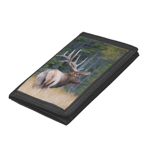 Bull Rocky Mountain Elk Trifold Wallet