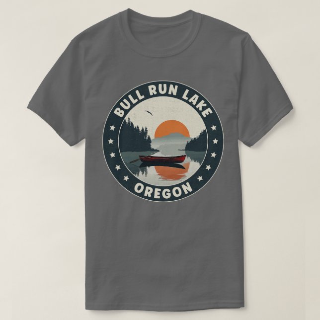 Bull Run Lake Oregon Sunset T-Shirt (Design Front)