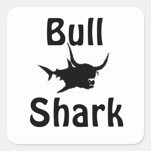 Bull Shark Square Sticker (Front)