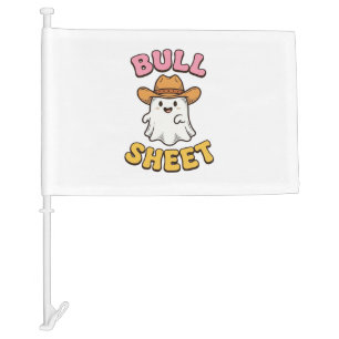 Bull Sheet Cute Ghost Cowboy Vintage Funny T-Shirt Car Flag