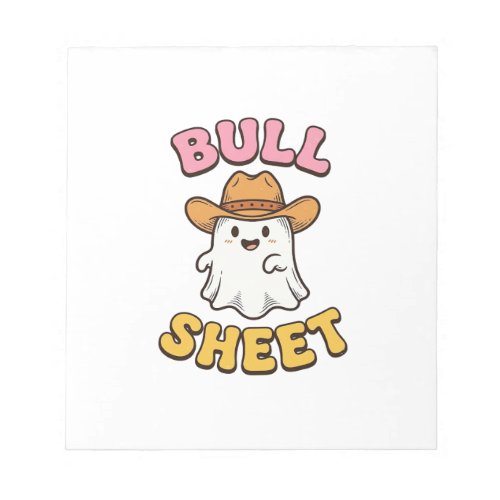 Bull Sheet Cute Ghost Cowboy Vintage Funny T-Shirt Notepad