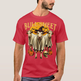 Bull Sheet Funny Cow Halloween Ghost T-Shirt