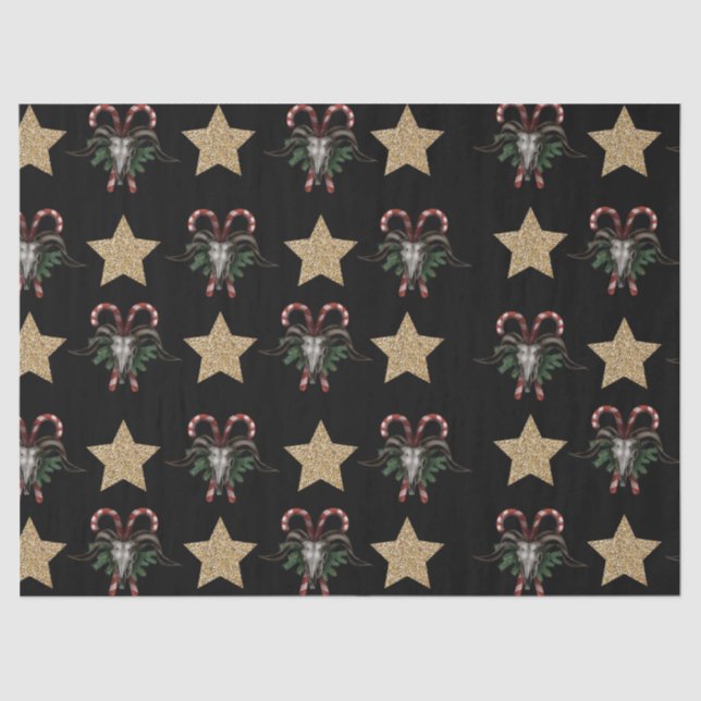 Bull Skull and Candy Cane Tissue Paper (Front)