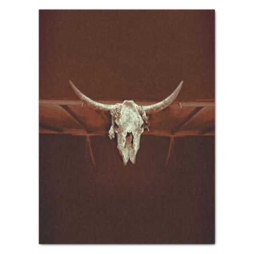 Bull Skull Brown Rustic Country Western Farm Tissue Paper