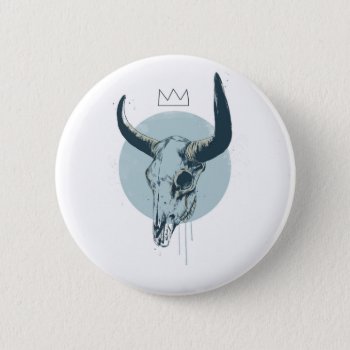 Bull Skull Button by bsolti at Zazzle