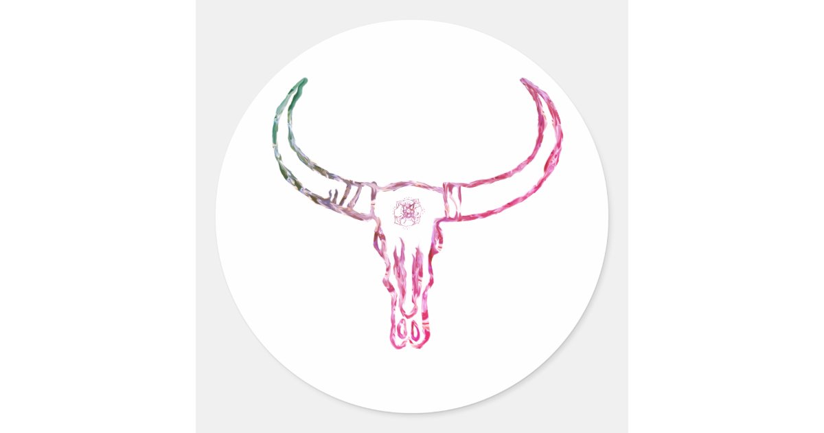 Bull Skull Copper GoldSticker Classic Round Sticker | Zazzle