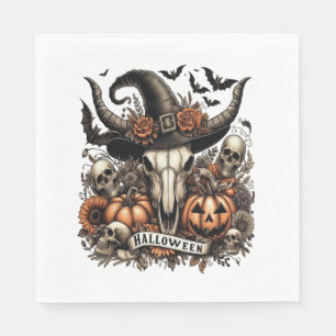 Bull Skull Halloween Cow Napkins