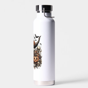 Bull Skull Halloween Cow Water Bottle
