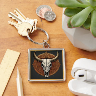 Bull Skull Keychain