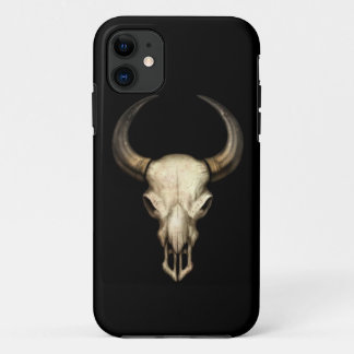 Bull Skull on Black iPhone 11 Case