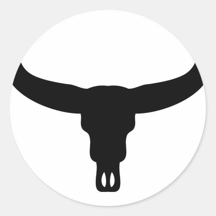 bull skull round stickers