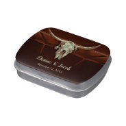 Bull Skull Wedding Brown Rustic Country Western Candy Tin at Zazzle