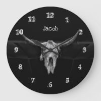 Bull Skull Western Black And White Rustic Country