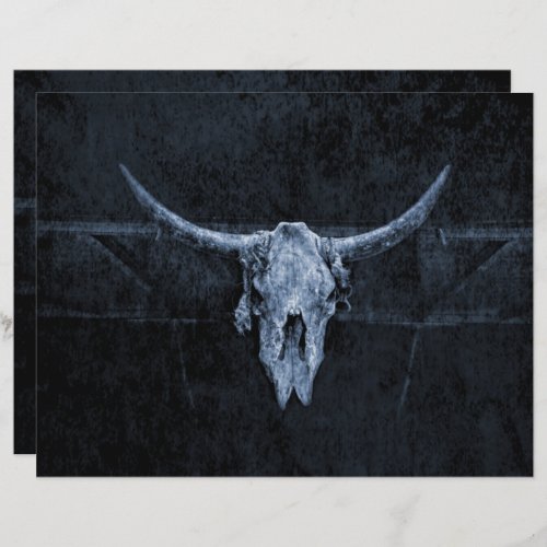 Bull Skull Western Country Black And White Rustic