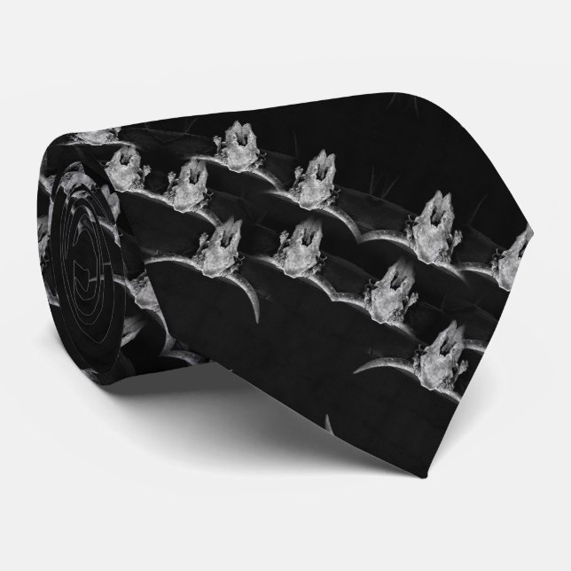 Bull Skull Western Country Black And White Rustic  Neck Tie (Rolled)