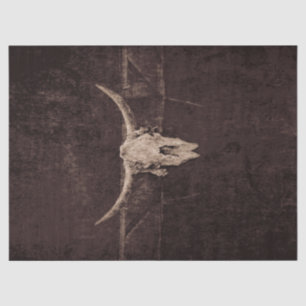 Bull Skull Western Country Brown Beige Old Rustic Tissue Paper