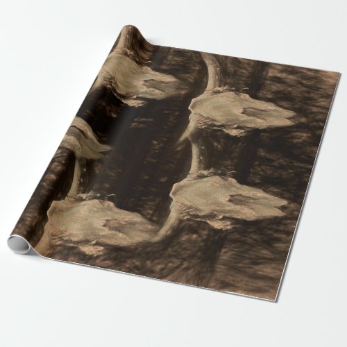 Bull Skull Western Country Brown Sepia Rustic Art Wrapping Paper